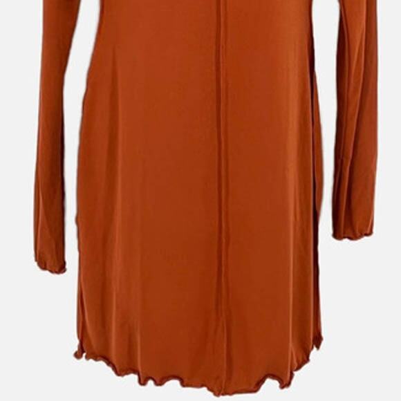 ASOS Flounce Mini Dress with Seam Detail in Burnt Orange Size 8 - Picture 3 of 12